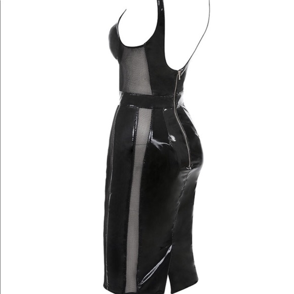 SOLD ‼️ BLACK PATENT VEGAN LEATHER BUSTIER DRESS - Picture 4 of 6